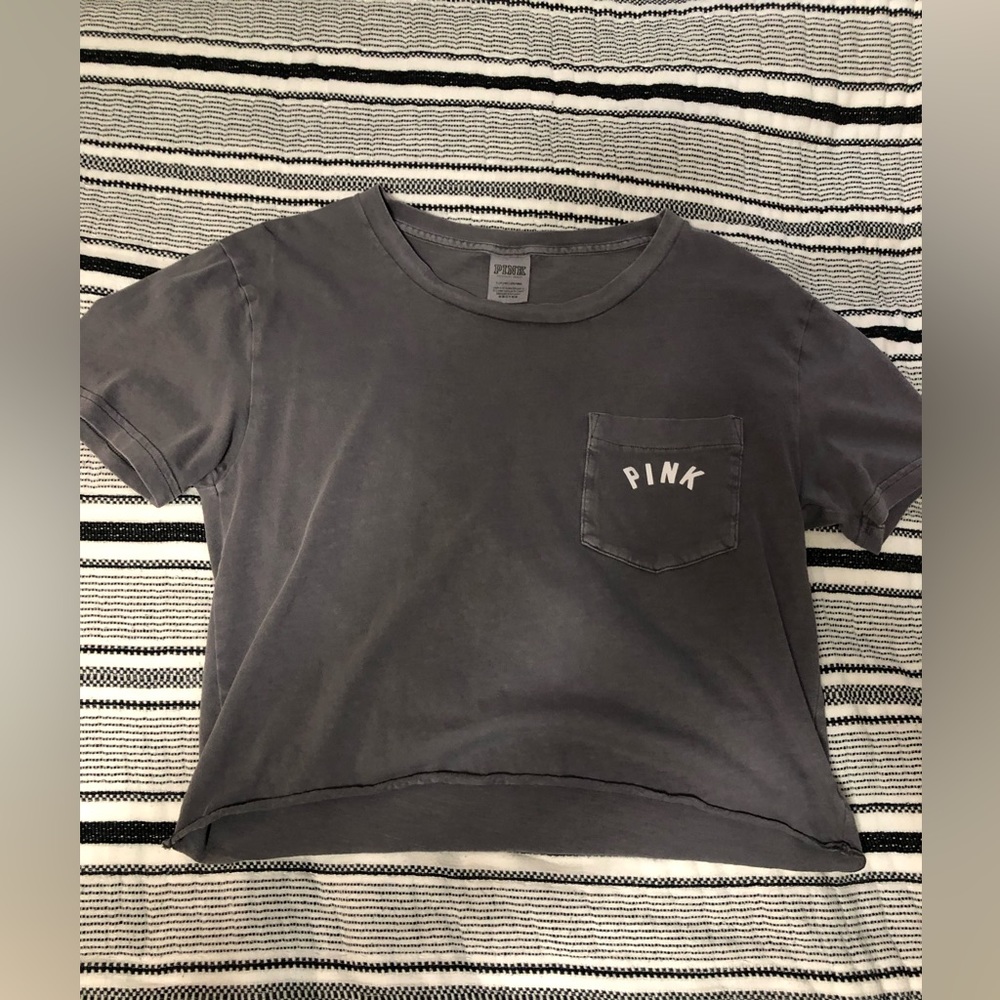 victorias secert pink crop tee